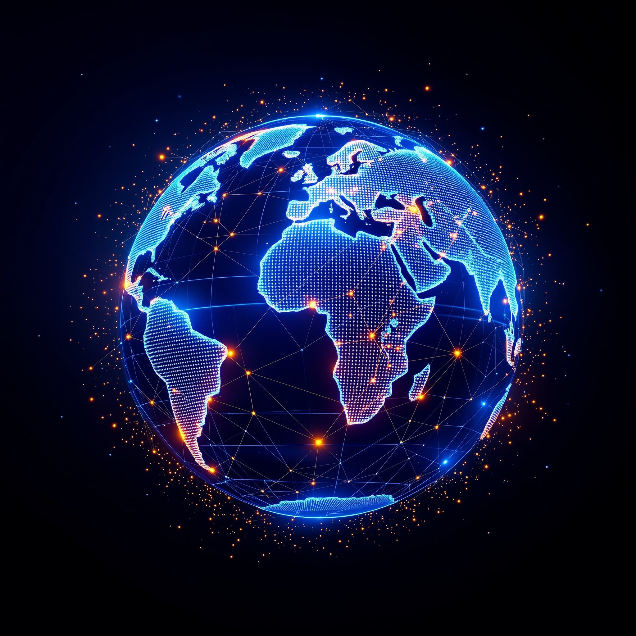 Futuristic digital globe representing HeraldEX global crypto network